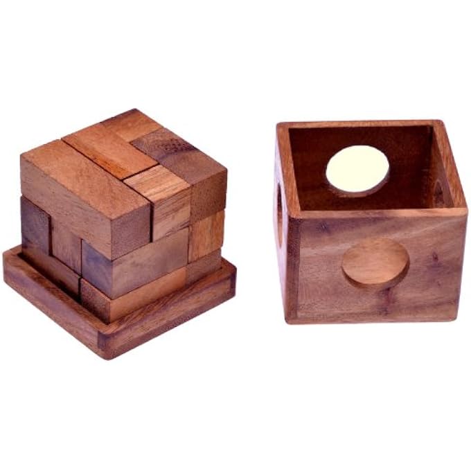 SOMA CUBE SIZE M - 3D PUZZLE - EDUCATIONAL GAME - THINKING GAME - PUZZLE GAME - PATIENCE GAME - LOGIC GAME IN WOODEN BOX - Image 1